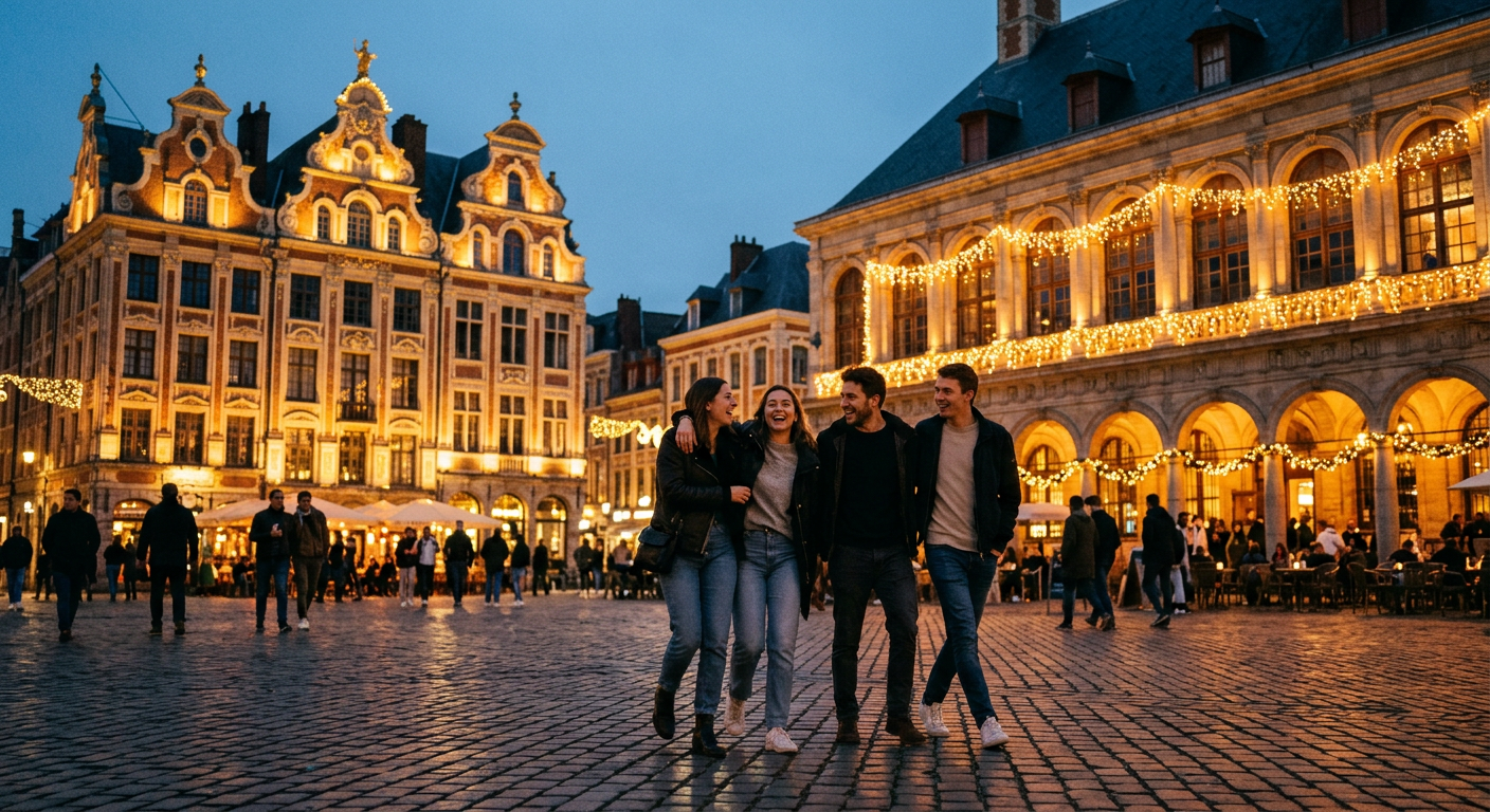 Amis en sortie ensemble à Lille, une destination de week-end wetrips
