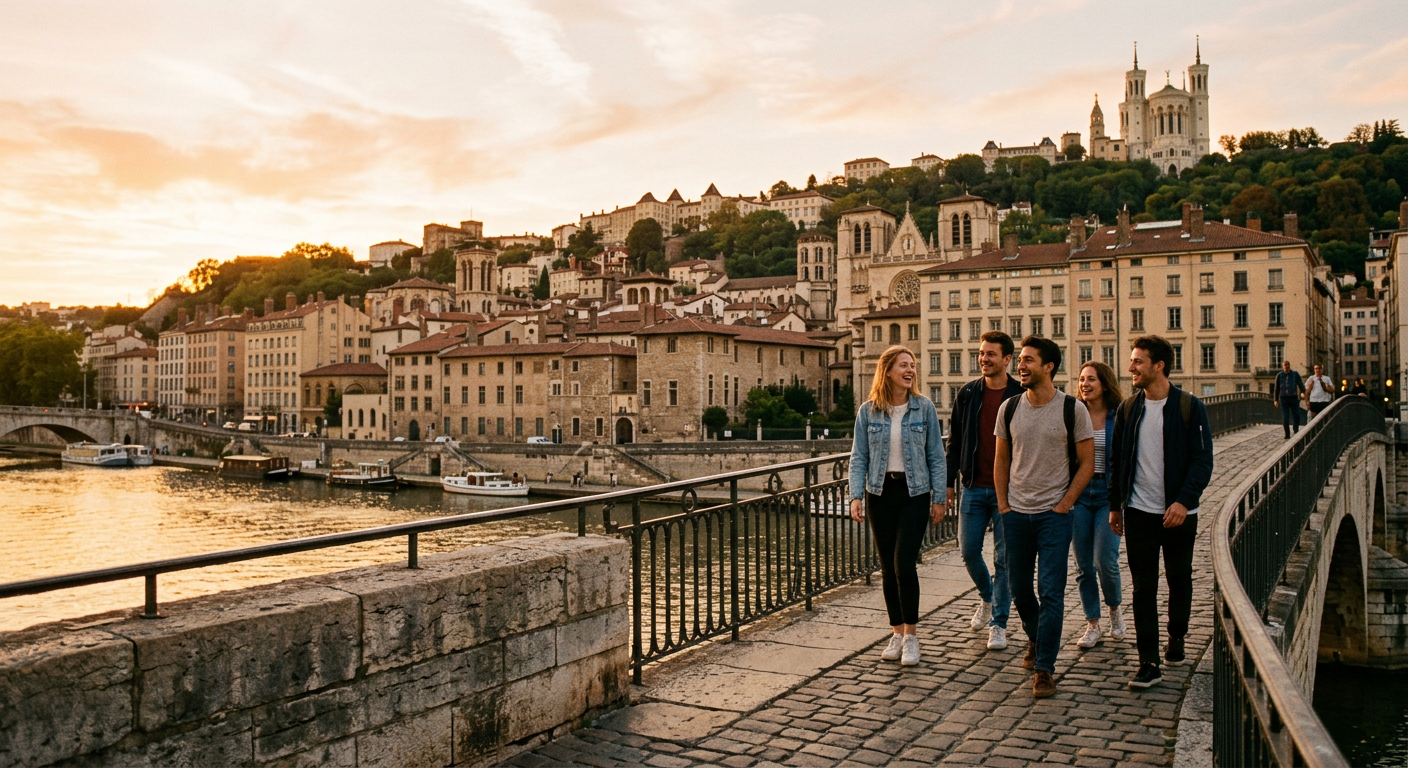 Amis en sortie ensemble à Lyon, une destination de week-end wetrips