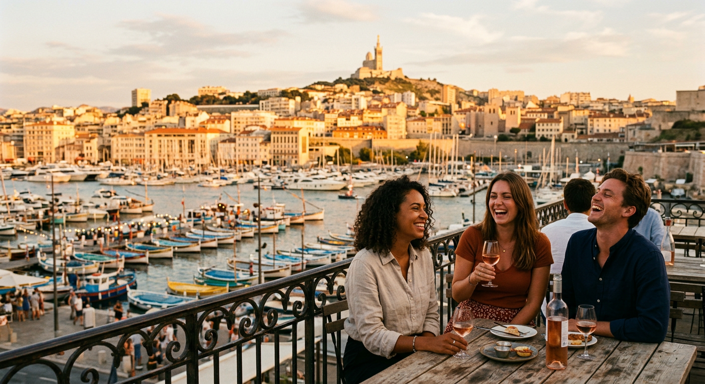 Amis en sortie ensemble à Marseille, une destination de week-end wetrips